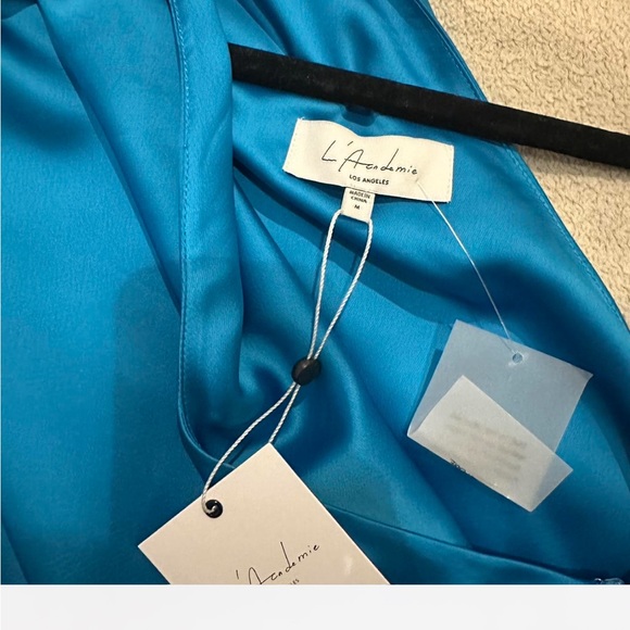 L'Academie Blue Mini Sheath Dress One Shoulder Sleeveless Cocktail- NEW - Picture 6 of 7